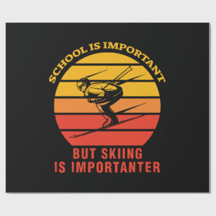 School is belangrijk maar skiën is belangrijker cadeaupapier