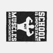 School is belangrijk, maar spieren zijn belangrijk fleece deken (Voorkant (Horizontaal))