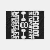 School is belangrijk, maar spieren zijn belangrijk fleece deken (Voorkant (Horizontaal))