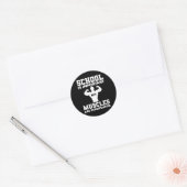 School is belangrijk, maar spieren zijn belangrijk ronde sticker (Envelop)