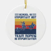 School is belangrijk, maar team is belangrijk keramisch ornament (Voorkant)