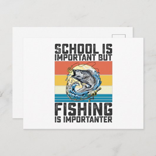 School Is Belangrijk Maar Vissen Is Belangrijker Briefkaart (Voorkant / Achterkant)