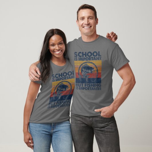 School is belangrijk, maar Vist is belangrijk. T-shirt (Unisex)