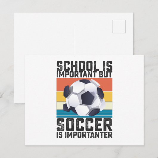 School is belangrijk, maar voetbal is belangrijk briefkaart (Voorkant / Achterkant)