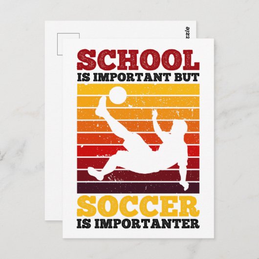 School is belangrijk, maar voetbal is belangrijk briefkaart (Voorkant / Achterkant)