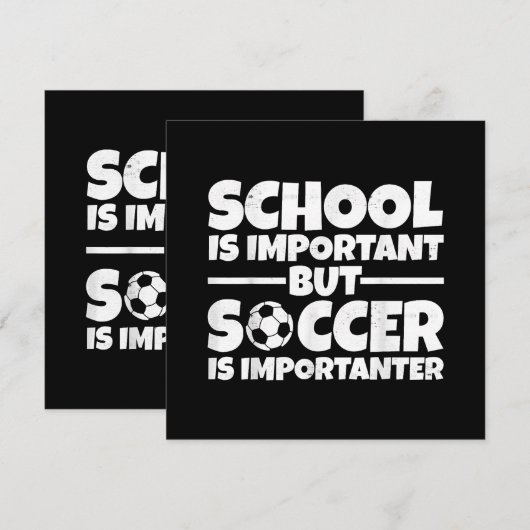 School is belangrijk, maar voetbal is belangrijk g bedankkaart (Voorkant / Achterkant)