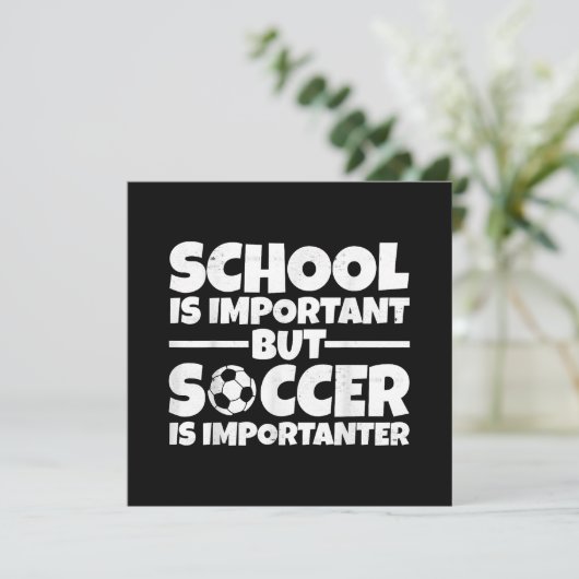 School is belangrijk, maar voetbal is belangrijk g bedankkaart (Staand voorkant)