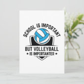 School is belangrijk, maar volleybal is belangrijk bedankkaart (Staand voorkant)