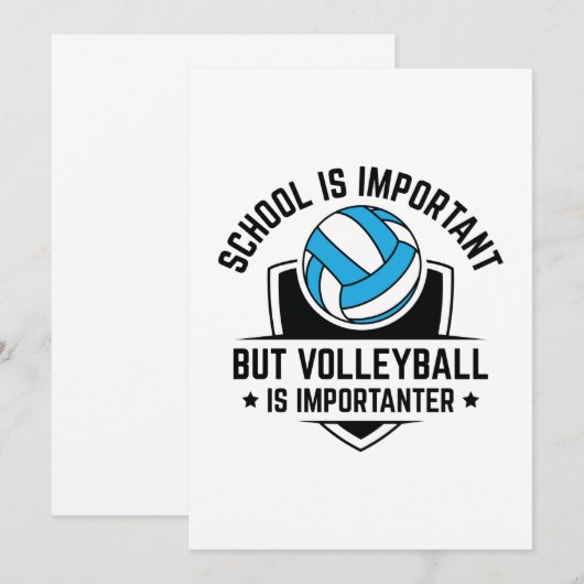School is belangrijk, maar volleybal is belangrijk bedankkaart (Voorkant / Achterkant)