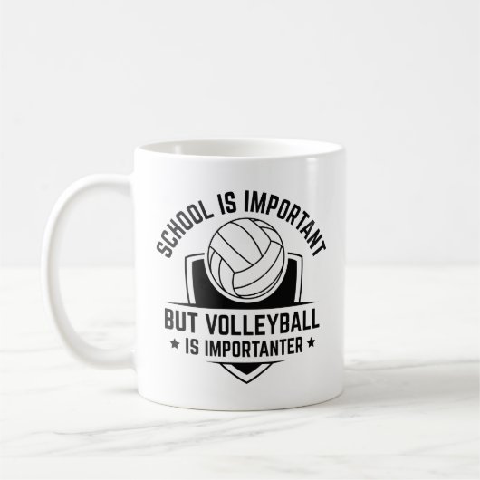 School is belangrijk, maar volleybal is belangrijk koffiemok (Links)