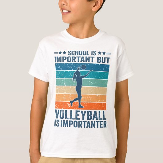 School is belangrijk, maar volleybal is belangrijk t-shirt (Voorkant)