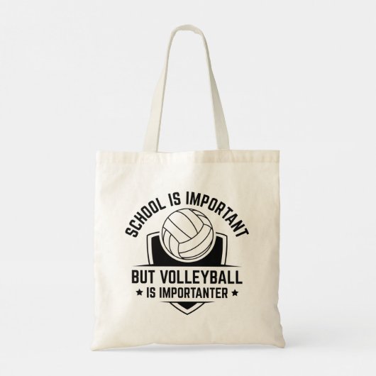 School is belangrijk, maar volleybal is belangrijk tote bag (Achterkant)