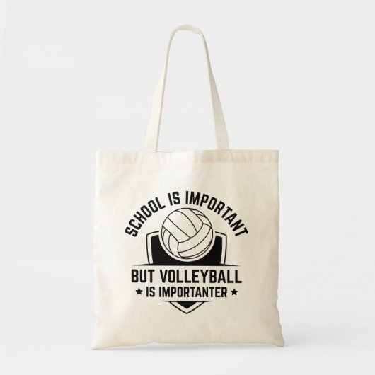 School is belangrijk, maar volleybal is belangrijk tote bag (Voorkant)