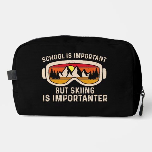 School is belangrijk, skiën is belangrijk toilettasje (Voorkant)