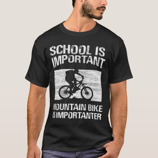 school is belangrijk voor mountainbike t-shirt (Voorkant)