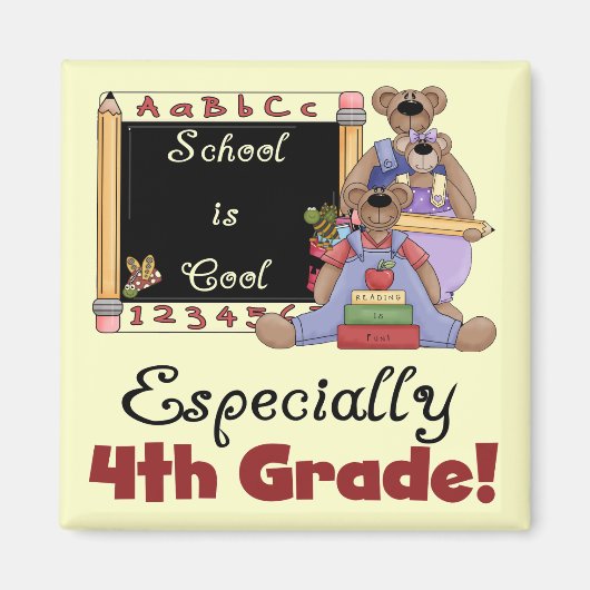 School is Cool 4e klas Tshirts en geschenken Magneet (Voorkant)