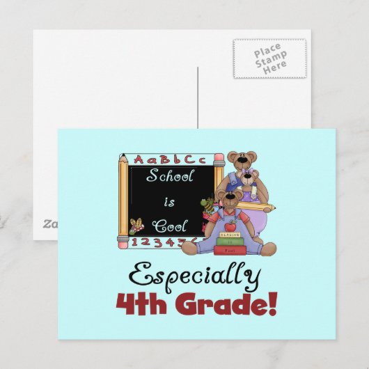 School is Cool 4th Grade Tshirts en Gifts Briefkaart (Voorkant / Achterkant)