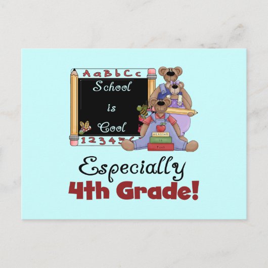 School is Cool 4th Grade Tshirts en Gifts Briefkaart (Voorkant)