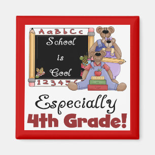 School is Cool 4th Grade Tshirts en Gifts Magneet