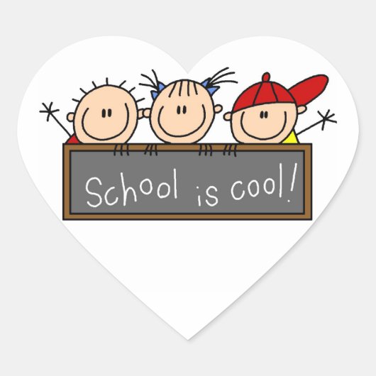 School is Cool Hart Sticker (Voorkant)