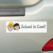 School is cool met bumpersticker voor jongens en m (Op auto)
