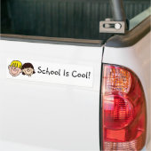 School is cool met bumpersticker voor jongens en m (Op Truck)