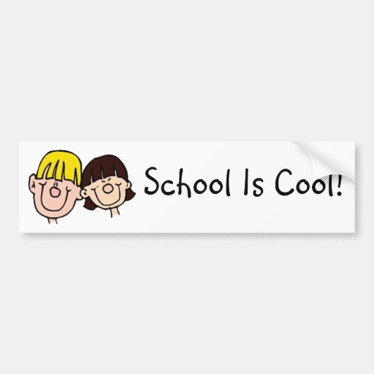 School is cool met bumpersticker voor jongens en m (Voorkant)