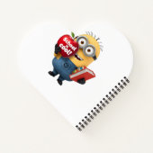 School is Cool | Minion met appel Aangepaste naam Notitieboek (Achterkant)