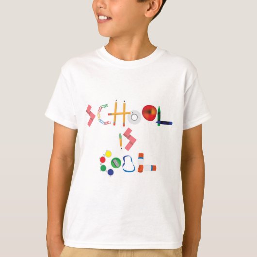 School is Cool op Boy's T-Shirt (Voorkant)