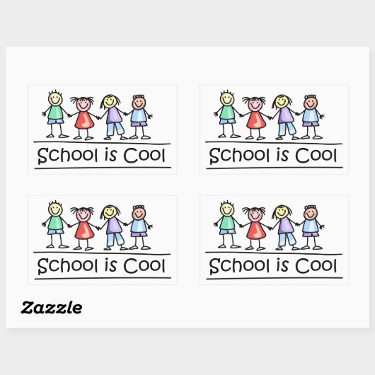 School is Cool Rechthoekige Sticker (Vel)