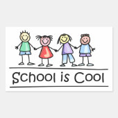 School is Cool Rechthoekige Sticker (Voorkant)