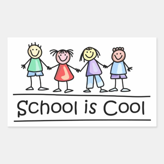 School is Cool Rechthoekige Sticker (Voorkant)