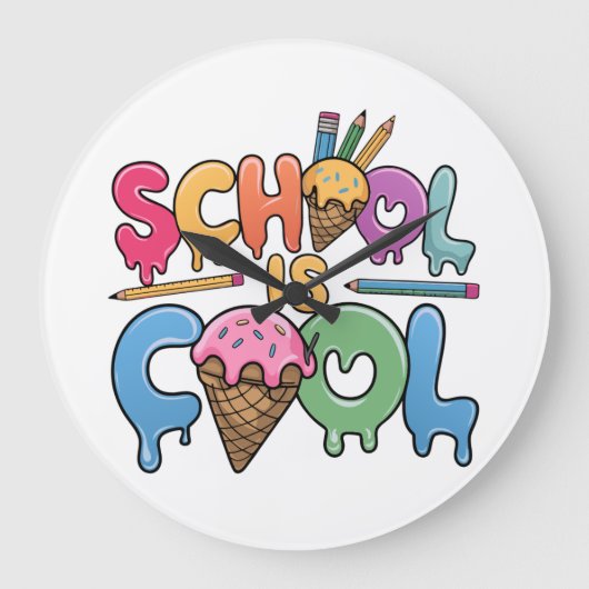 School is cool terug naar school grote klok (Voorkant)