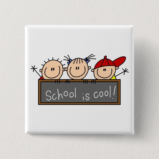 School is Cool Vierkante Button 5,1 Cm (Voorkant)