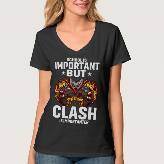 School Is Important But Clash Is Importanter Schoo T-shirt (Voorkant)