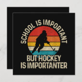 School Is Important But Hockey Is Importanter Funn Bedankkaart (Voorkant / Achterkant)