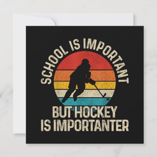 School Is Important But Hockey Is Importanter Funn Bedankkaart (Voorkant)