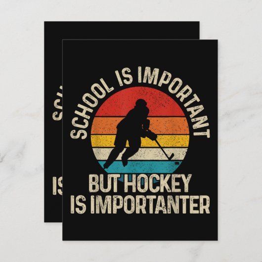 School Is Important But Hockey Is Importanter Funn Informatiekaartje (Voorkant / Achterkant)