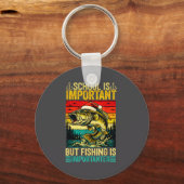 School Is Imrtant But Fishing Funny Christmas Fish Sleutelhanger (Voorkant)