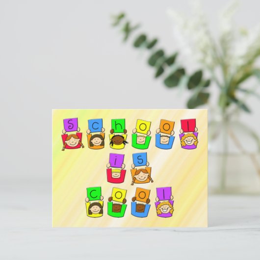 School is kool - Kinderen Briefkaart (Staand voorkant)