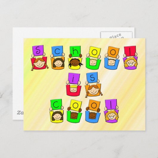 School is kool - Kinderen Briefkaart (Voorkant / Achterkant)
