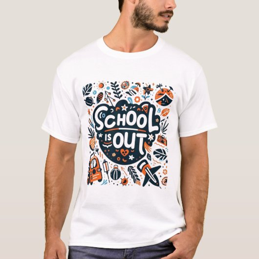 School Is Out Summer Vacation Playtime T-shirt (Voorkant)