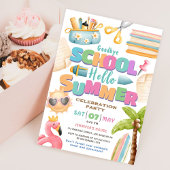 School is uit! Einde van School Pool Zomerfeest Kaart