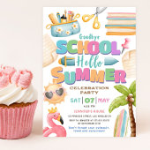 School is uit! Einde van School Pool Zomerfeest Kaart