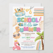 School is uit! Einde van School Pool Zomerfeest Kaart (Voorkant)
