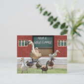 School is uit, kleine eendjes met juf Gans Briefkaart (Staand voorkant)