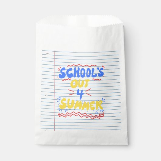 School Is Uit Losbladig Papier Bedankzakje (Voorkant)