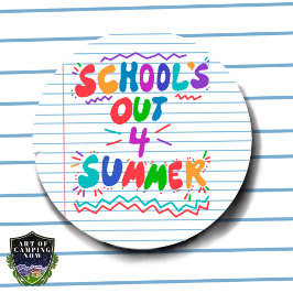 School Is Uit Losbladig Papier Ronde Sticker