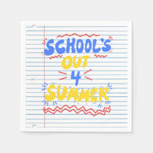 School Is Uit Losbladig Papier Uitnodiging