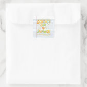 School Is Uit Losbladig Papier Vierkante Sticker (Tas)